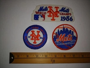 * 86 WORLD CHAMPS OFFICIAL RARE NEW YORK METS JERSEY MLB BASEBALL PATCH CREST * - Picture 1 of 1