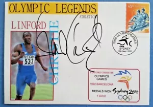 Olympic Legend Athletics LINFORD CHRISTIE Signed FDC 2000 Sydney Olympic Games - Picture 1 of 1