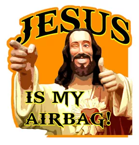 JESUS IS MY AIRBAG HUMOR FUN DRIFT JDM AUFKLEBER STICKER 9cmX8,5cm JA048. - Bild 1 von 1