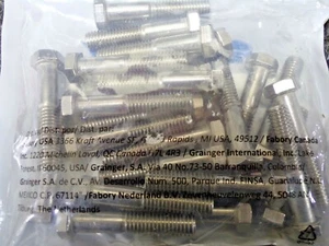 FABORY, 3/8"-16, SS Tornillo de tapa de cabeza hexagonal, 316, 2" L, acabado liso, 25 PK, (RG) - Imagen 1 de 4