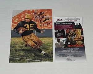 Bullet Bill Dudley Pittsburgh Steelers signierte Torlinie Kunstkarte GLAC MIT HOF JSA - Bild 1 von 2