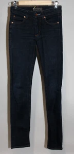 Pantalones de mezclilla para mujer Acné | Pantalones de mezclilla ajustados lavados oscuros HEX DC talla 27 hechos en Italia - Imagen 1 de 8