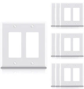 Decorator Wall Plates 2-Gang Switch Outlet Electrical Cover Pate Unbreakable 9pk - Picture 1 of 8