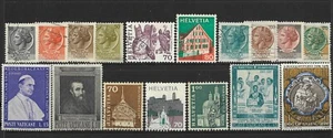 1960s-1970s Italy / Switzerland / Vatican Used Set of 17x Vintage Postage Stamps - Picture 1 of 1
