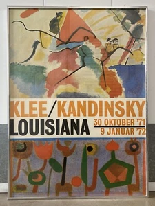 🔥 Vintage Modern Art KLEE KANDINSKY Denmark Exhibition Lithograph Poster, 1971 - Picture 1 of 18