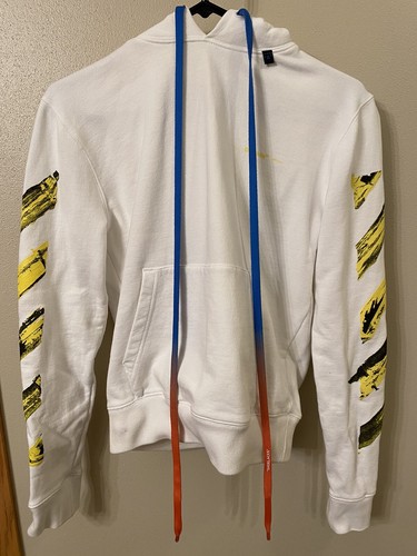 OFF WHITE Felpa con cappuccio slim bianca sporca SSENSE esclusiva frecce bianche XXS