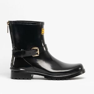 Barbour Mugello Women's Biker Style International Wellington Boots - Black