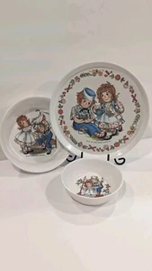 Vtg Oneida Raggedy Ann and Andy Childs Dish Set 1969 Bobbs-Merrill Co. 3 Pc Set - Picture 1 of 23