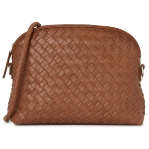 Bolso de Hombro Dragon Diffusion Grueso Fellini Pochette 8011 Cuero Marrón Tostado - Imagen 1 de 2