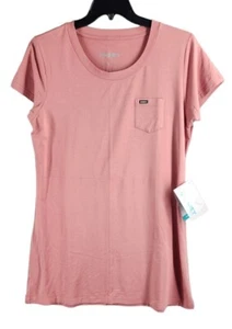 Hooey Neu mit Etikett Damen pfirsichfarbenes T-Shirt-Kleid Minilänge Logo Tasche Größe XL - Bild 1 von 18