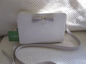 Neu mit Etikett Kate Spade Henderson Umhängetasche/Kuriertasche - Zement/knackiges Leinen - Bild 1 von 12
