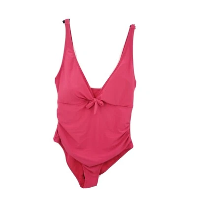 Nicole Miller Rosa Una Pieza Traje De Baño Mujer Talla Grande Corazón Corbata Central Foto 1 de 4