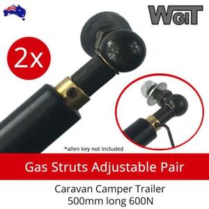 Gas Struts Adjustable Pair 500mm long 600N (Max) Caravan Camper Trailer