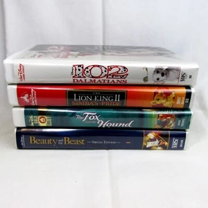 Disney VHS Lot (4) Clamshell VHS Tapes Movies The Fox & The Hound 102 Dalmatians - Picture 1 of 5