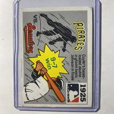 1968 Fleer Laughlin World Series Baseball Card 1925 Pirates v Senators VG - Image 1 of 2