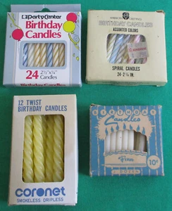 Velas para cupcakes pastel feliz cumpleaños vintage espiral torcida surtido Penn Coronet + - Imagen 1 de 13
