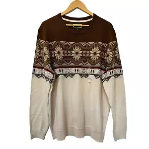 Maglione Charter Club Uomo Genn Fair Isle Lana Merino Taglia XL Pullover Girocollo - Foto 1 di 6