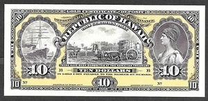 1895 Republic of Hawaii - 1895 $10.00 Gold Certificate - ABNC Proof Print - Picture 1 of 1