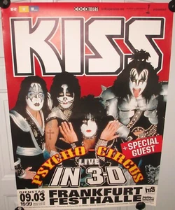 ~Awesome Rock Kiss Psycho Circus in 3-D Tour Poster in Frankfurt~1999 Hard Rock - Picture 1 of 1