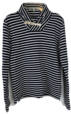 Suéter Crewcuts Niña Negro Blanco Rayas Algodón Botón Palanca Pullover Pequeño S Foto 1 de 4