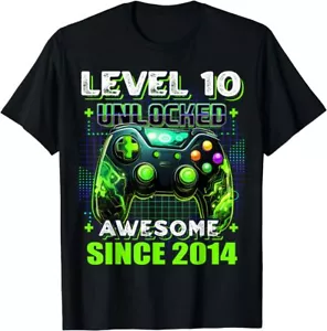 10th Birthday Gamer 10 Year Old Funny Bday Boy Ten Son T Shirt Men Women Kid NEW - Picture 1 of 5