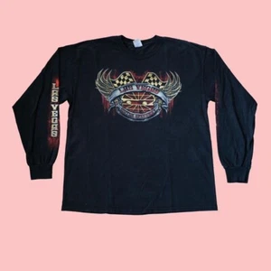 Las Vegas Motorcycle Grunge Skater Summer T shirt Black Crew Neck Long Sleeve XL - Picture 1 of 6