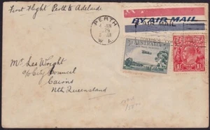 F-EX2066 AUSTRALIA AIR MAIL FIRT FLIGHT PERTH TO ADELAIDE. 1929. - Picture 1 of 2