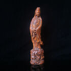 Chinese Collectible Boxwood Figure Carved Guanyin Decorative Statue M001