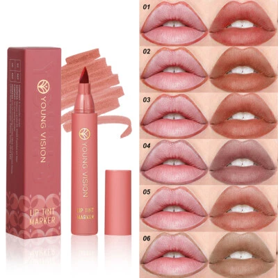 Matte Farben Lippenstift Wasserfester Lippenstift Stift Liner Lipliner  ↑ - Bild 1 von 4