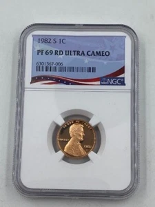 1982-S Lincoln Cent Graded PF69RD Ultra Cameo by NGC - Picture 1 of 2