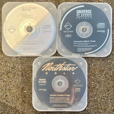 E-mu Emulator II  3 CD-ROMs UNIVERSE OF SOUNDS Vol. 1-3 in optischem Topzustand - Bild 1 von 4
