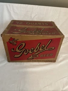 Vintage Goebel 22 Beer. 12 Qts. Hinged Wax Cardboard Case Detroit Muskegon - Picture 1 of 21