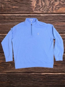 PETER MILLAR HERREN BLAU 1/4 REISSVERSCHLUSS GOLF PULLOVER XL - Bild 1 von 8