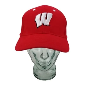 ✅Wisconsin Badgers Hat Red Adjustable Strapback Cap Embroidered Logo Headmaster - Picture 1 of 9