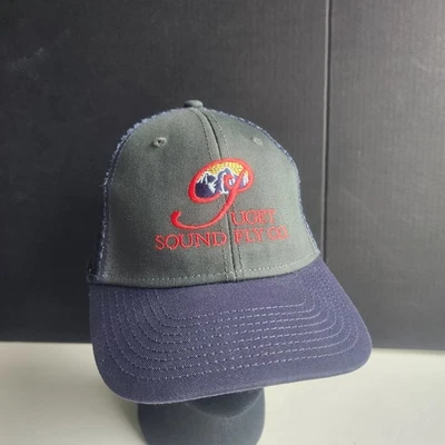 Gorra de camionero Puget Sound Fly Co. bordada pesca con mosca malla ajustable trasera Foto 1 de 4