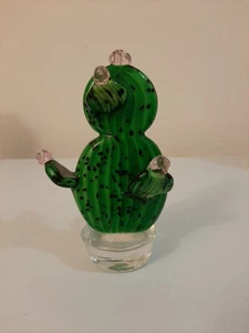Vintage Murano Style Art Glass Flowering Cactus - Picture 1 of 3