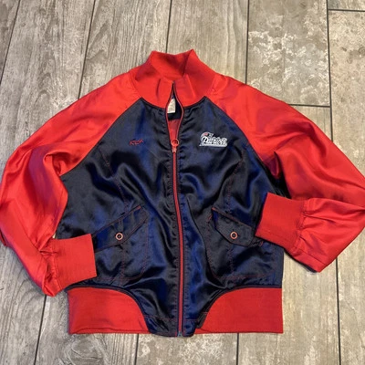 Reebok NFL Women's New England Patriot Satin Bomber Jacket, Size L EUC - Image 1 of 4