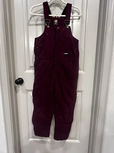 Berne Insulated Canvas Coverall Snow Bib Purple Kids Youth Medium (10-12) - Picture 1 of 17