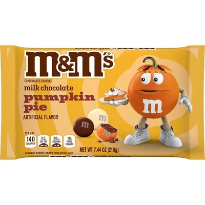 M&M's 7.44 oz PUMPKIN PIE Milk Chocolate Candies Limited Edition ** BB 4/2026 ** - Image 1 of 3