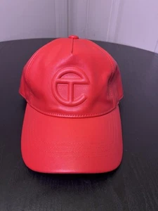 Telfar Logo Embossed Hat Green Faux Leather - Picture 1 of 7