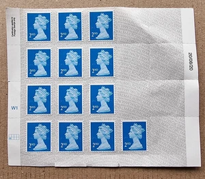 2020 Cylinder Block of 13 Second Class Stamps - 2nd Class - PB-sL Paper - Picture 1 of 7
