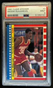 1987-88 Fleer Hakeem Olajuwon Stickers #3 Rockets PSA 9 - Picture 1 of 2