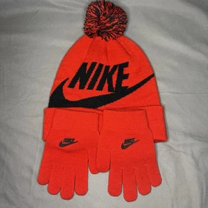 Nike (Kidsyouth) Boy's Red Beanie and Gloves Set NWOT - Picture 1 of 5