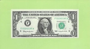 1963 ..UNCIRC $1  F 0229 2195 A  .... 1963 $1  F-A      NICE NOTE        FRN - Picture 1 of 2