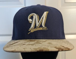 Milwaukee Brewers Military Camo Hat 7 3/8 New Era Fitted Cap Authent 59/Fifty - Picture 1 of 11