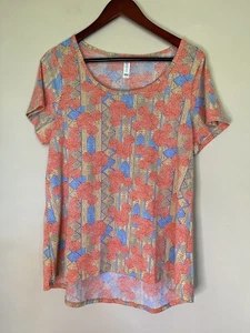 Lularoe Womens Large Top Mickey Mouse Red Blue Short sleeve High Low Hem - Picture 1 of 4
