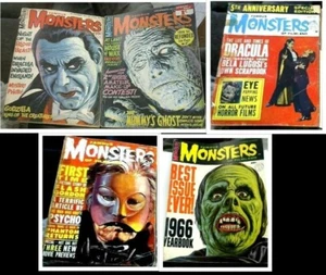 FAMOUS MONSTERS OF FILMLAND #10,22,35,36,1966 Yearbook 5 horror magazines - Picture 1 of 7