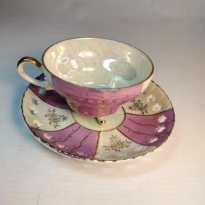 Victoria Ceramics Pink Teacup Saucer Vintage Fancy - Picture 1 of 6