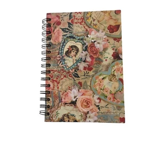 Tri-Coastal Victorian Print Address Book Spiral Bound Pink 8" x 6" - Picture 1 of 8