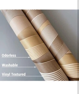 9.5m 3D Wave Stripe Wallpaper Beige Bedroom Living Room Wall Paper Waterproof X3 - Picture 1 of 13